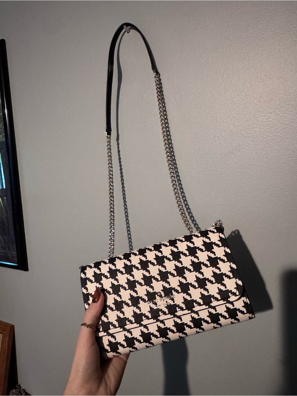 Kate Space Crossbody Houndstooth Wallet